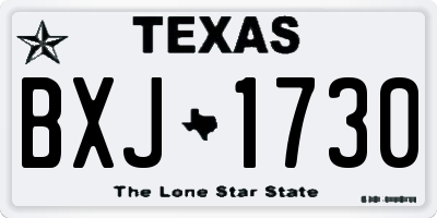 TX license plate BXJ1730