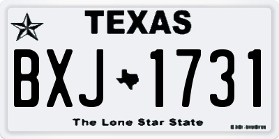 TX license plate BXJ1731