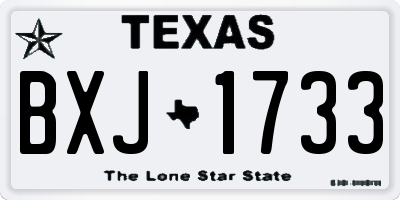 TX license plate BXJ1733