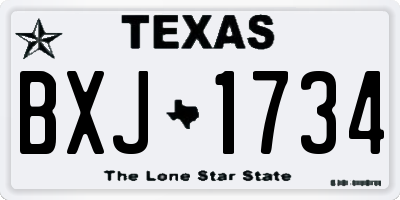 TX license plate BXJ1734