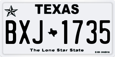 TX license plate BXJ1735
