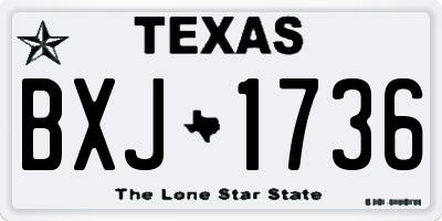TX license plate BXJ1736