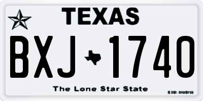 TX license plate BXJ1740