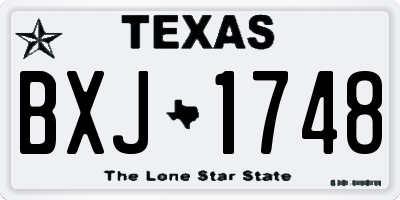 TX license plate BXJ1748