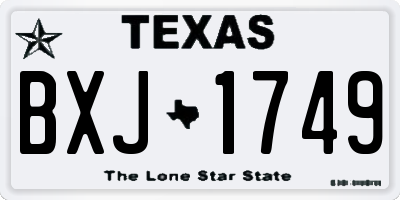 TX license plate BXJ1749