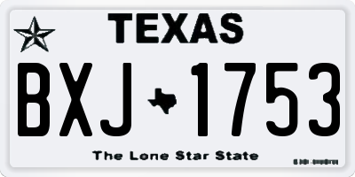 TX license plate BXJ1753