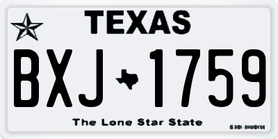 TX license plate BXJ1759