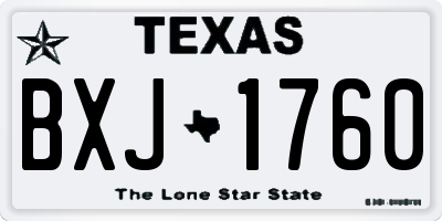 TX license plate BXJ1760