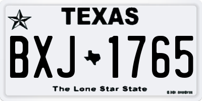 TX license plate BXJ1765