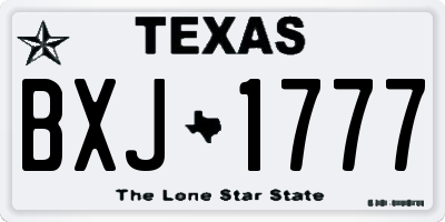 TX license plate BXJ1777