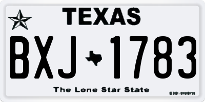 TX license plate BXJ1783