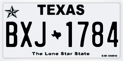 TX license plate BXJ1784