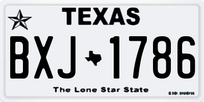 TX license plate BXJ1786