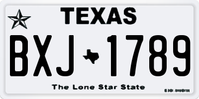 TX license plate BXJ1789