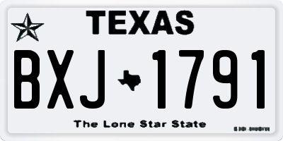 TX license plate BXJ1791
