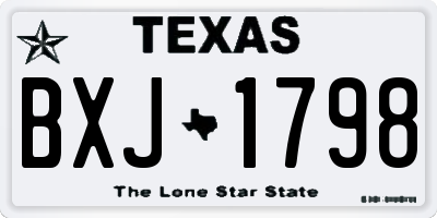 TX license plate BXJ1798