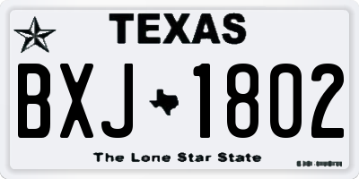TX license plate BXJ1802