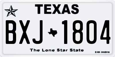 TX license plate BXJ1804
