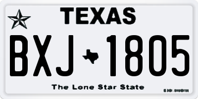 TX license plate BXJ1805