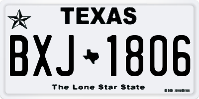 TX license plate BXJ1806