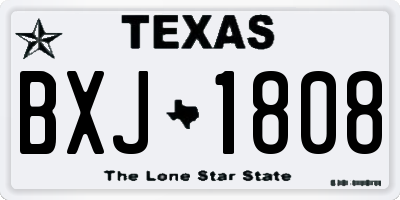 TX license plate BXJ1808