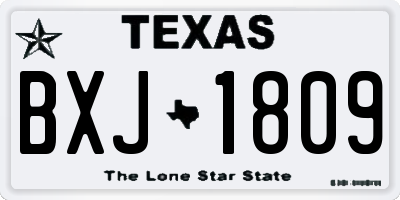 TX license plate BXJ1809