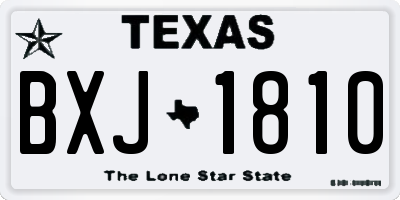 TX license plate BXJ1810