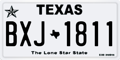 TX license plate BXJ1811