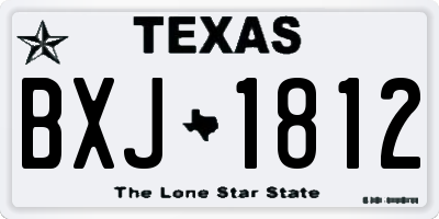 TX license plate BXJ1812