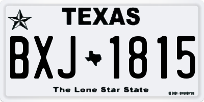 TX license plate BXJ1815
