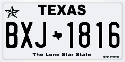TX license plate BXJ1816