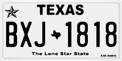 TX license plate BXJ1818