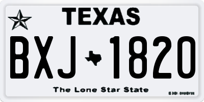 TX license plate BXJ1820