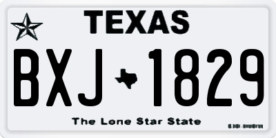 TX license plate BXJ1829
