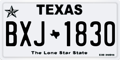 TX license plate BXJ1830