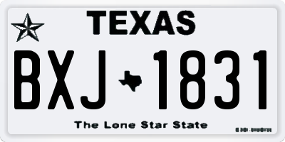 TX license plate BXJ1831