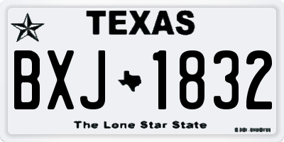 TX license plate BXJ1832