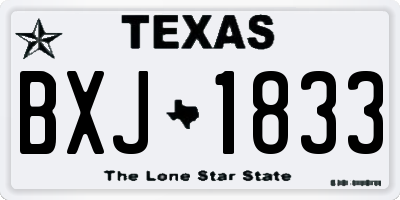 TX license plate BXJ1833