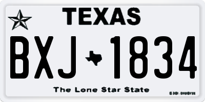 TX license plate BXJ1834