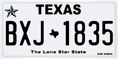 TX license plate BXJ1835