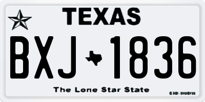 TX license plate BXJ1836