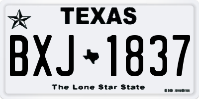 TX license plate BXJ1837