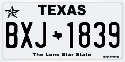 TX license plate BXJ1839