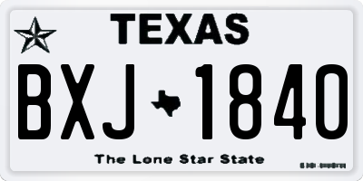 TX license plate BXJ1840