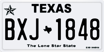 TX license plate BXJ1848