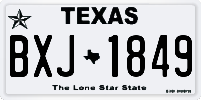 TX license plate BXJ1849