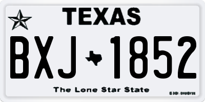 TX license plate BXJ1852
