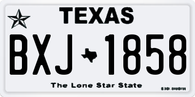 TX license plate BXJ1858