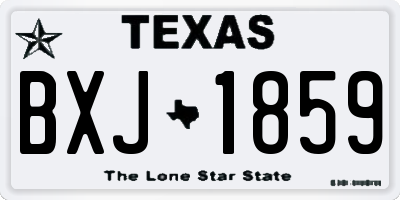 TX license plate BXJ1859
