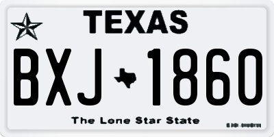 TX license plate BXJ1860